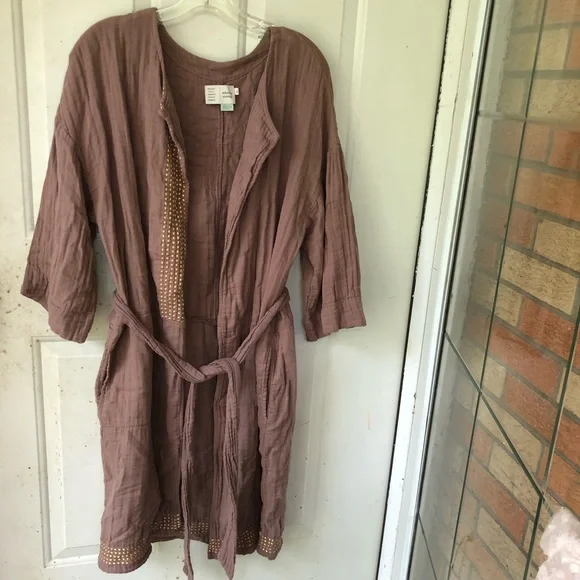Anthropologie Brown Cardigan with Gold Accents - Picture 1 of 10